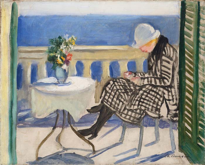Abbildung von Charles Camoin. Lola auf der Terrasse des Hotel Bellevue in Toulon. 1920