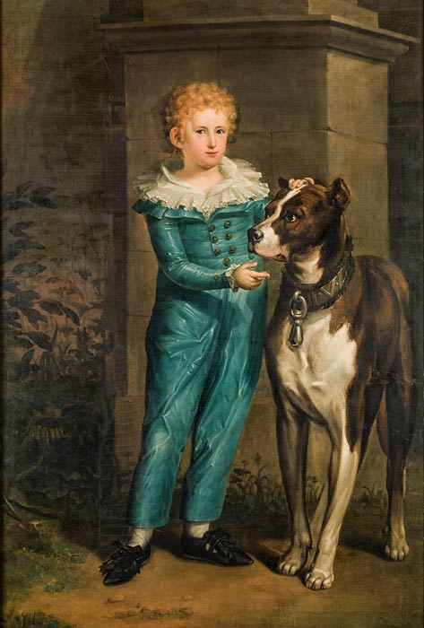 Abbildung von Johann Christoph Rincklake. Johann Ignatz Freiherr von Landsberg-Velen mit Hund. 1792