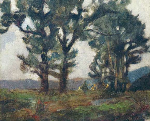 Abbildung von Hermann Stenner. Landschaft mit Bäumen. ca. 1910