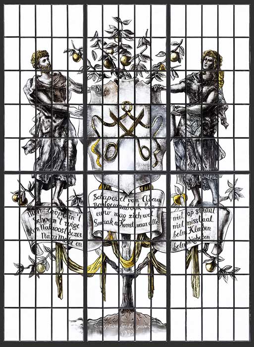 Abbildung von Joep Nicolas. Sogenanntes Stifterfenster mit Adam und Eva. 1939
