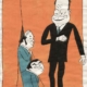 Abbildung von Karikatur von Eryk Lipiński aus dem Jahr 1972 zum Misstrauens-votum gegen Willy Brandt