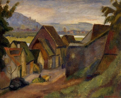 Abbildung von Otto Modersohn. Alt Bestenheid mit Blick auf Wertheim. 1922