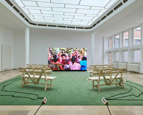 Abbildung von Jonathas de Andrade. Olho da Rua [Out Loud]. Installationsansicht Stadthausgalerie Münster 2025
