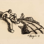 Abbildung von Wilhelm Morgner. Der Mann auf dem Hügel. Vorzeichnung. 1911