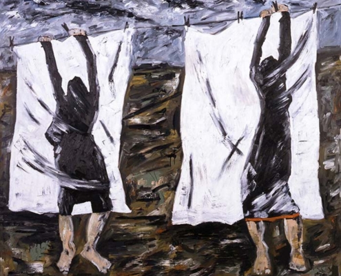 05.10.25–01.02.26<br>WERTHER | Museum Peter August Böckstiegel: Werke aus der Sammlung Grässlin Abbildung von Werner Büttner. Wäscherinnen. 1982