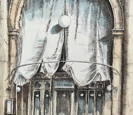 06.09.–25.10.26<br>BOCHUM | Schlieker Haus: Erinnerungsort Kaffeehaus Abbildung von Rolf Escher. Café Florian, Venedig. 2026