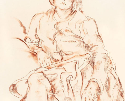 29.05.–06.09.26<br>Stadtmuseum Münster: Wiedersehen mit Leo Burgholz Abbildung von Leo Burgholz. Rötelzeichnung einer Frau. 1930