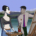 Animationsfilmszene aus „Ruben Brandt, Collector“ mit einer Frau und einem malenden Mann vor einer Berg- und Seenlandschaft